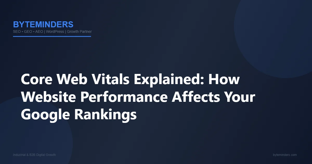 Core Web Vitals Explained: How Website Performance Affects Your Google Rankings