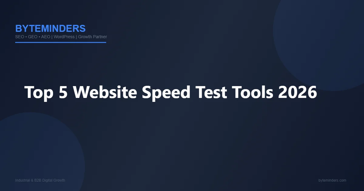 Top 5 Website Speed Test Tools 2026
